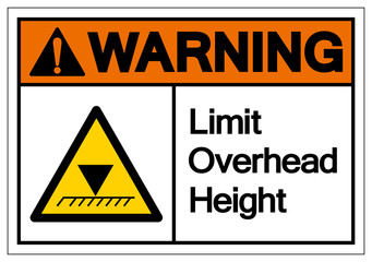 Warning Limit Overhead Height Symbol Sign, Vector Illustration, Isolated On White Background Label. EPS10