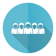Aufkleber - People blue round flat design vector icon isolated on white background