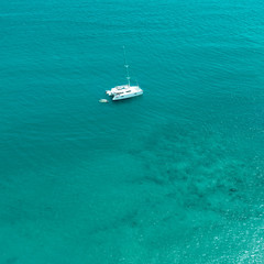 Wall Mural - Summer aerial photo of beach and sea 