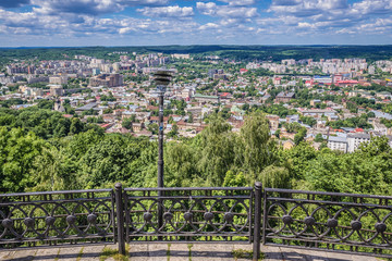 Sticker - Panorama of Lviv city - view from the Mound of Lublin Union in Lviv, Ukraine