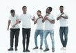 © ASDF - in full growth. group of casual guys in white t-shirts