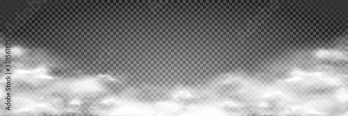 Fotomural White fog texture isolated on transparent background