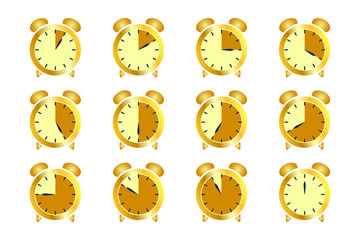 Timer, clock, stopwatch isolated set icons. Label time symbol Vector illustration