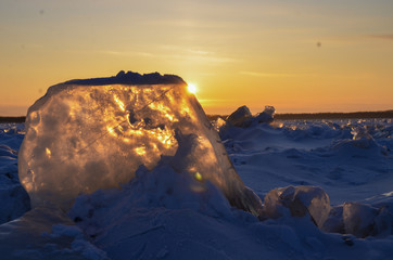 Wall Mural - sunset in the mountains