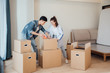 © JodieWang - Asian young couples move to new house