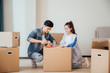 © JodieWang - Asian young couples move to new house