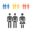 © prockopenko - Surrogacy illustration concept. Gay family wait for a baby with surrogate mother.