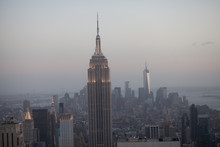 View Of Cityscape With Empire State Building At Dusk
