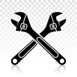 adjustable wrench vector flat icons on a transparent background.