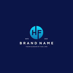 Wall Mural - letter HF logo design vector