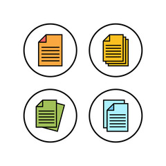 Document icons set. Paper icon. File Icon