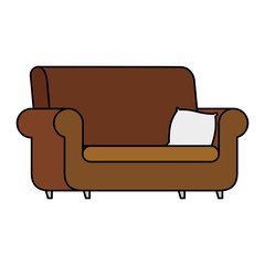 Wall Mural - comfortable couch with cushion isolated icon vector illustration design