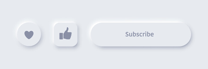 vector neomorphism design white subscribe buttons