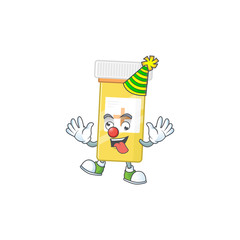 Sticker - Amusing Clown medicine bottle cartoon character mascot style