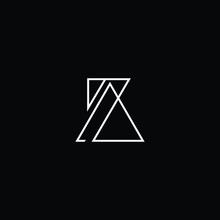Minimal Elegant Monogram Art Logo. Outstanding Professional Trendy Awesome Artistic AZ ZA Initial Based Alphabet Icon Logo. Premium Business Logo White Color On Black Background