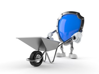 Sticker - Protective shield character carrying wheelbarrow