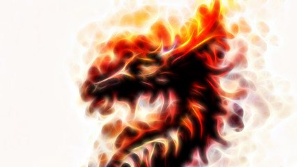 Poster - ancient dragon and fractal effect.
