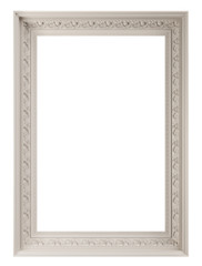 Wall Mural - Classic white  frame with ornament decor isolated on white background