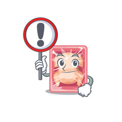 Poster - An icon of frozen chicken cartoon design style with a sign board