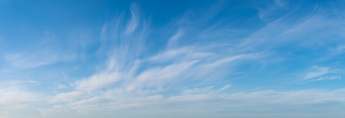 Wall Mural - panorama of beautiful white clouds in the blue sky