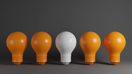 Light bulb idea concept. 3D rendering