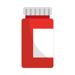 Poster - bottle of medicine isolated icon vector illustration design