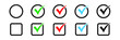 Checkbox set with blank and checked checkbox vector icon.
