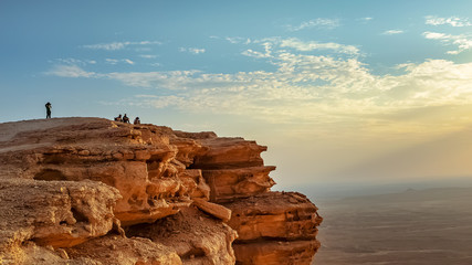 edge of the world, a natural landmark and popular tourist destination near riyadh -saudi arabia.