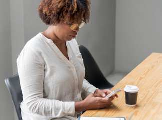 Poster - Woman playing on her phone