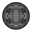 Grayscale Mandala Design Vintage Vector Illustration, Round Ornament Pattern Grayscale Mandala on White Background