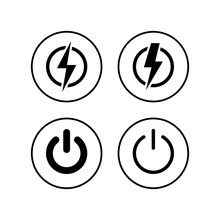 Power Icons Set. Power Switch Icon. Start Power Icon
