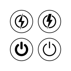 power icons set. power switch icon. start power icon