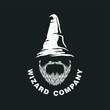 wizard warlock logo design inspiration, Design element for logo, poster, card, banner, emblem, t shirt. Vector illustration