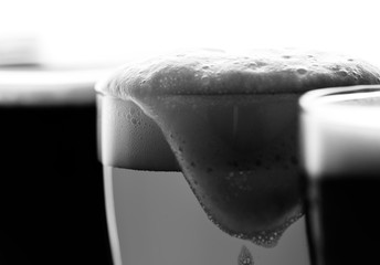 Canvas Print - Pints of draught beer macro photography