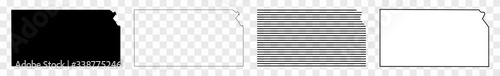 Fotomural Kansas Map Black | State Border | United States | US America | Transparent Isola