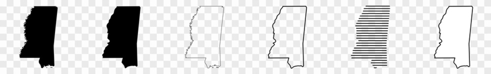 Canvas Print - mississippi map black | state border | united states | us america | transparent isolated | variation