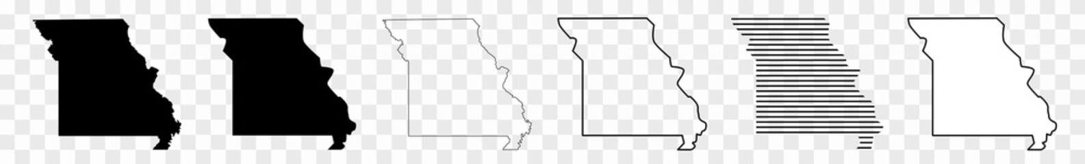 Canvas Print - missouri map black | state border | united states | us america | transparent isolated | variations