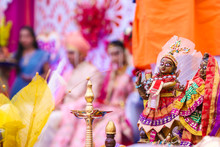 Lord Shri Krishna And Radha Sculpture In Hinduism