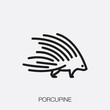 porcupine icon vector. Linear style sign for mobile concept and web design. porcupine symbol illustration. Pixel vector graphics - Vector.