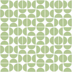 Seamless geometric pattern with semicircles. Mid century modern style. Vector abstract background.