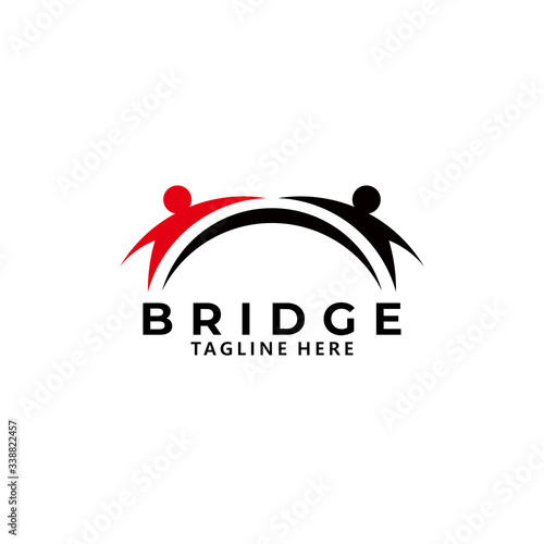 Cuadros en Lienzo bridge people logo icon vector isolated