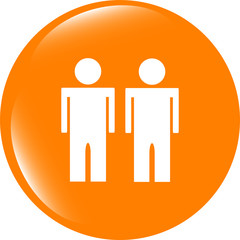 icon button with two man inside isolated on white