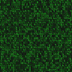 Modern background with green numbers on a black background