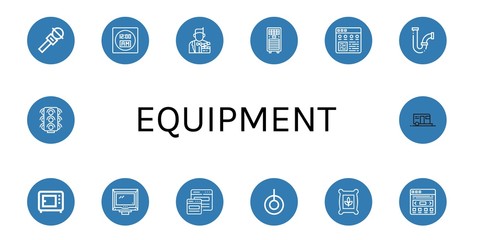 Canvas Print - equipment simple icons set