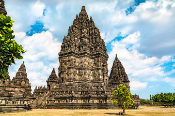 Sticker - Prambanan Temple near Yogyakarta. UNESCO world heritage in Indonesia