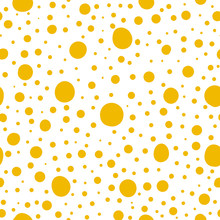 Yellow Dots Isolated Vector Seamless Pattern