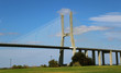 View of the Vasco da Gama bridge over the park