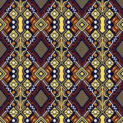 Wall Mural - Batik seamless pattern with geometric elements