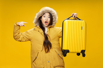 young woman in a fur coat