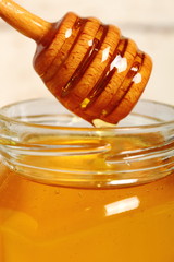 Jar of Honey with Honey Dipper